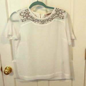 White beaded blouse